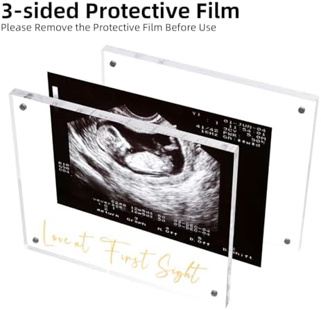 DEYIXUN dual photo pregnancy keepsake frame showing newborn image setup