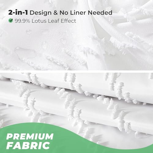 Waterproof and light filtering premium bohemian style bathroom curtain
