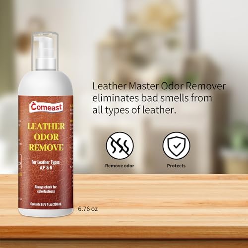 Before and after demonstration of leather restoration using Comeast cream