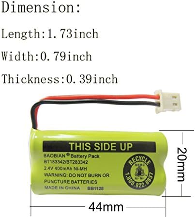 Replacement landline handset battery cells with connecting wires laid flat