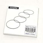 Cooplay stage magic illusion rings arranged in a linked configuration for performance demonstration.