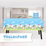 Unique Bluey absorbent party paper napkins next to paper cups