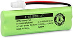 The complete three piece set of replacement batteries arranged for landline setup