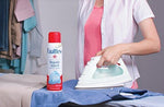 Faultless starch spray 20 ounce cans showing easy application for home ironing.