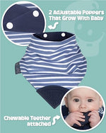 Reversible side pattern of the Cheeky Chompers bandana style baby bib for multiple outfit matches.