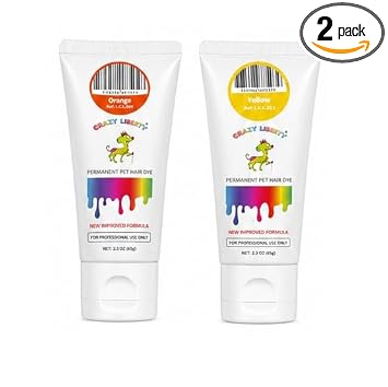 Crazy Liberty Dog Hair Dye Candy Corn Set orange and yellow tubes front view