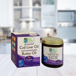 Green Pasture fermented fish oil and butter oil gel showing nutrition facts panel