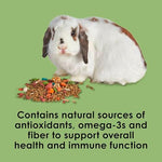 Resealable bag of premium Kaytee Fiesta rabbit pellets for dental care