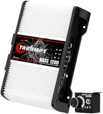 Taramps Bass 1200 1200 Watts RMS Class D amplifier power and speaker wire terminal side layout.
