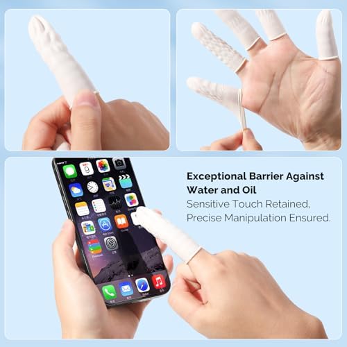 Waterproof latex cots shielding a minor finger wound from external moisture