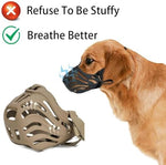 Close up of soft silicone material on Diketone dog muzzle