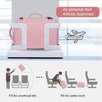 Hanples airline approved personal item bag rear view featuring ergonomic shoulder straps and luggage trolley sleeve