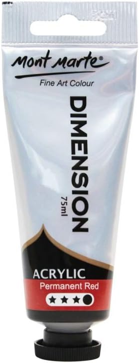 Mont Marte Permanent Red Dimension Acrylic 75ml front view
