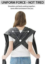Father demonstrating the one size fits all adjustable tying method of the Jeroray baby sling