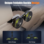 Child safe tight mesh cover detail on modern backseat cooling fan