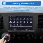 High definition reverse camera video feed displayed on the eight inch monitor screen.