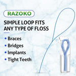 RAZOKO floss threader kit with portable travel case for braces maintenance.