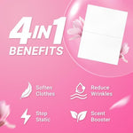 Magnolia scented fabric softener strips for washing machine static reduction.