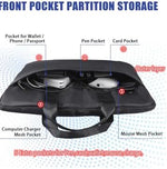 WUHBJJXY durable travel briefcase demonstrating storage capability for a portable DVD player and heavy duty cables.