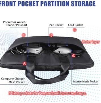 WUHBJJXY durable travel briefcase demonstrating storage capability for a portable DVD player and heavy duty cables.