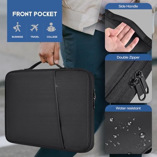 12.9-13 inch iPad Pro Case, Padded Travel Carrying Sleeve for iPad Pro 13-in M5 M4 & iPad Air 13-in M2 M3(2025) w/Magic Keyboard, Water-Resistant Shockproof iPad Soft Bag Cover Accessory Pocket -Black - Image 6