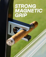 Magnetic Cigar Holder - Ultimate Golf Accessory for Cigar Lovers, Magnetic Grip and Loop Strap for Golf Cart, Adjustable Clip (30-60 Ring Gauge), Aluminum Alloy, For Golfing, Grilling, Fishing (Medium Gray) - Image 4