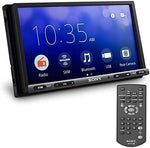 Side profile of the digital media receiver showcasing the compact double DIN rear chassis depth.