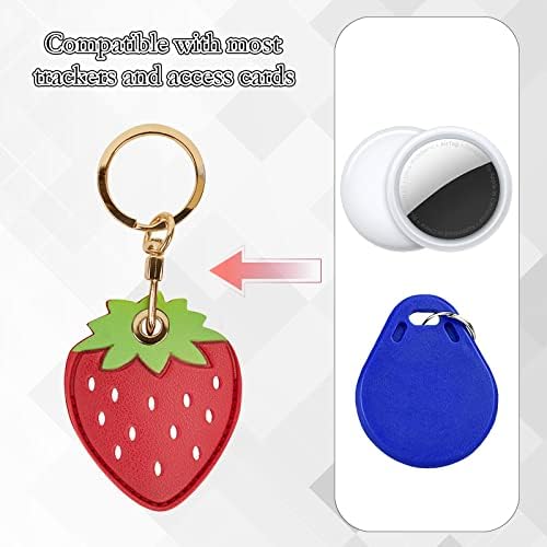 XSUIOY strawberry print protective case clipped securely onto a travel backpack zipper hook.