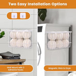 Space saving magnetic storage bin containing six premium oversized wool fabric softeners