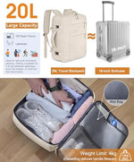 Capolo multi functional backpack rear view showing breathable mesh padding and integrated luggage trolley strap