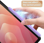 Ergonomic protective accessory for Galaxy Tab S11 showing photoluminescent illumination in a dark setting.