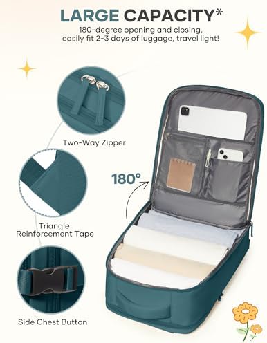 Coofay personal item travel bag showing the integrated trolley sleeve