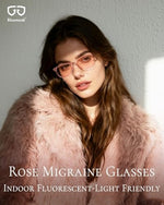 Bloomoak light sensitivity relief tinted eyewear angled view highlighting durable acetate frame.