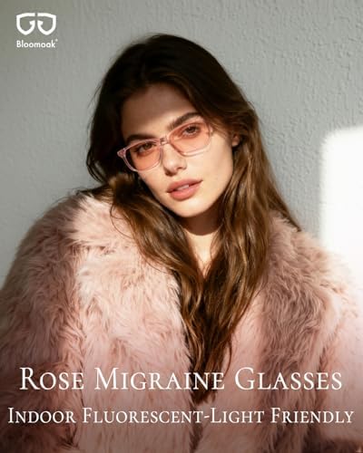 Bloomoak light sensitivity relief tinted eyewear angled view highlighting durable acetate frame.