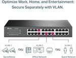 Back panel and power input configuration of the TP-Link TL-SG1024DE rackmount switch.