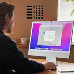 Ultra thin webcam covers showing safe laptop screen closure without leaving gaps or cracks.