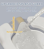 Extended splash guard and deep arc recess design on the boys training potty urinal front