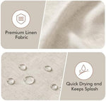 Water repellent fabric texture demonstration of the natural sandal color curtain
