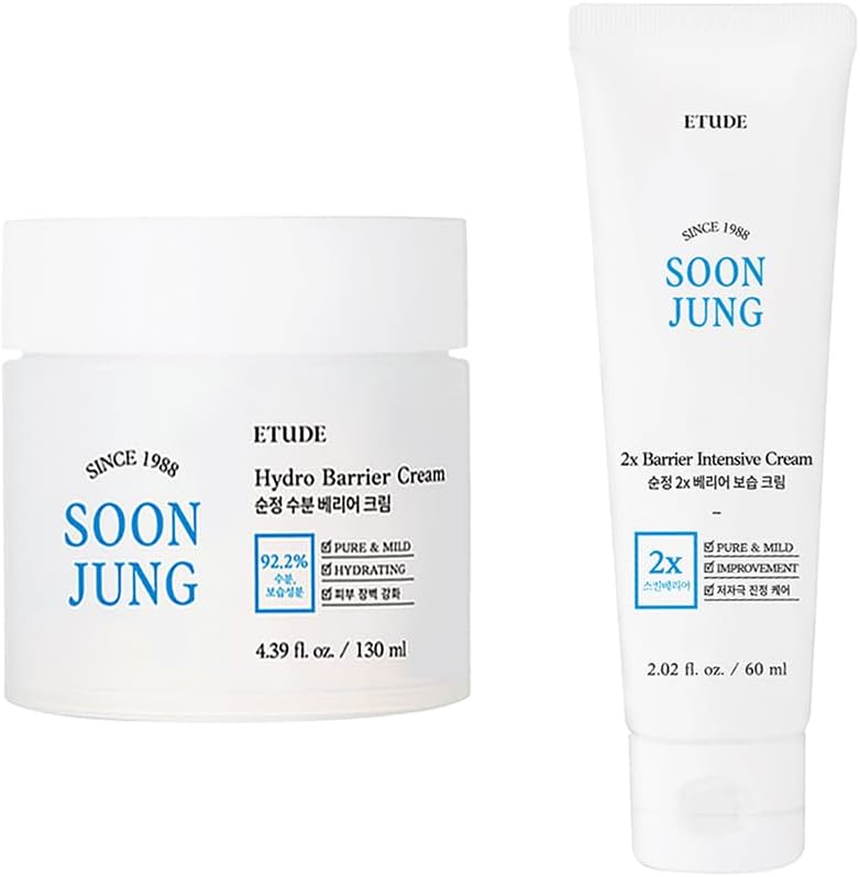 ETUDE Soonjung Hydro Barrier Cream and Intensive Cream duo pack front view