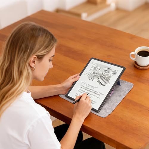 Premium PU leather texture detail on Caweet Kindle Scribe cover
