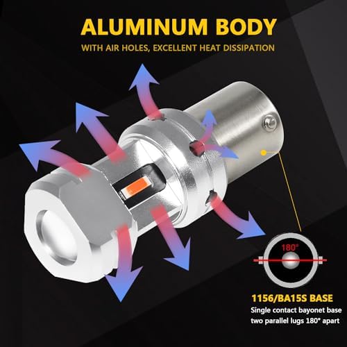 Two pack of super bright 3600 lumens replacement bulbs for automotive stop lights.