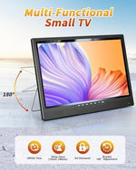 NORTHING portable camping TV package contents including the digital antenna and power cables.