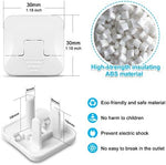 White outlet plug covers installed in wall socket