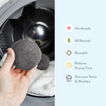 ELYN handmade natural fabric softener wool balls close up texture view