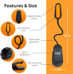 Amber Light Plus micro USB charging port and indicators on the lightweight lithium battery housing