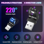 Frienda smart automotive atmosphere light showing the 180 degree swing head mechanism adjusted downward for footwell lighting.