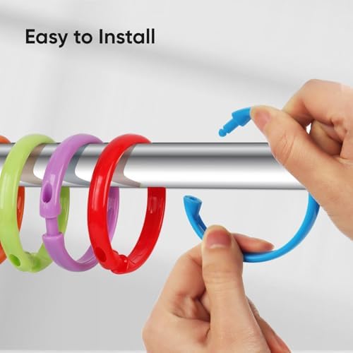 Flexible premium material demonstration of the rust proof plastic shower ring.