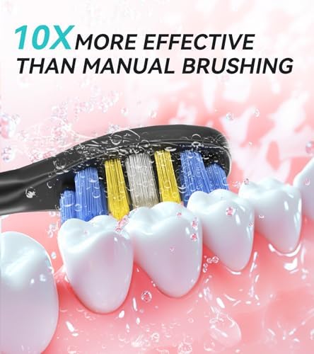 Black soft bristle ultrasonic toothbrush heads for HEYAXA dental combo set