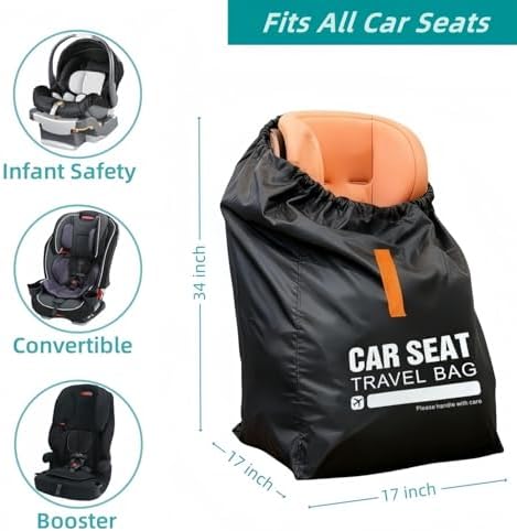 Kcicephine universal car seat carrier for airplane travel