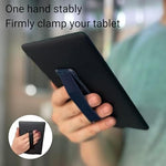 WUOJI universal handle grip for iPad Kindle demonstrating slim pocket-friendly profile side view
